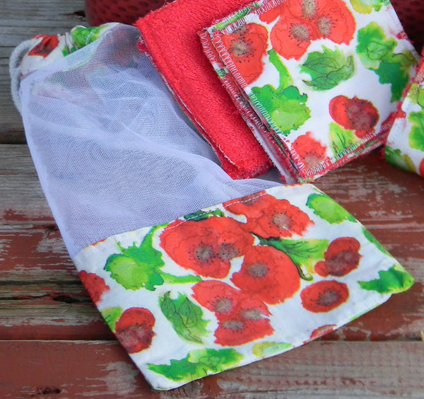 Ensemble beauté coquelicots - tissu exclusif québécois